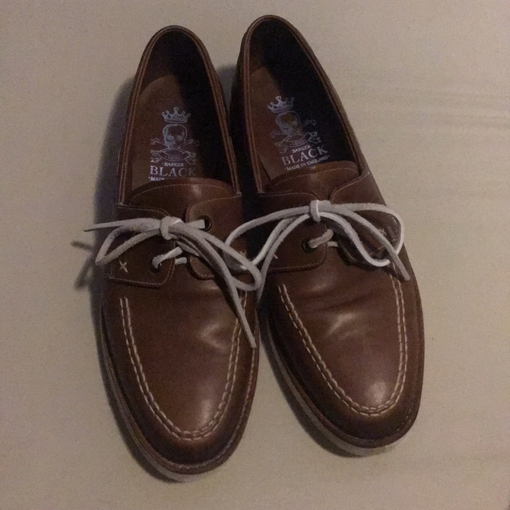 Calf skin boat shoes from Barker Black.